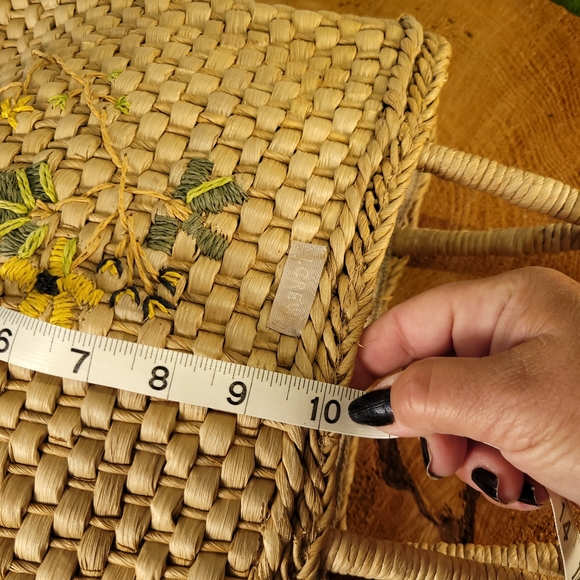 J. Crew Straw Zippered Tote Shoulder Bag - Picture 14 of 15